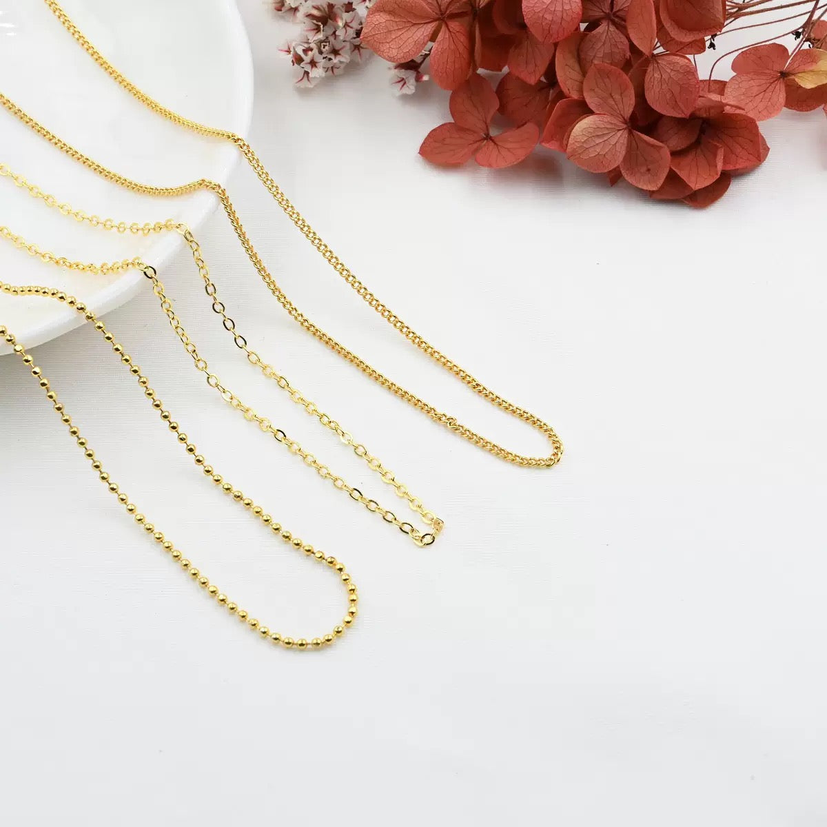 DIY handmade clothing chain jewelry materials brass bead chain 10 meter