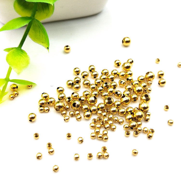 Stainless steel beads round beads jewelry beads solid beads pierced beads 100pcs
