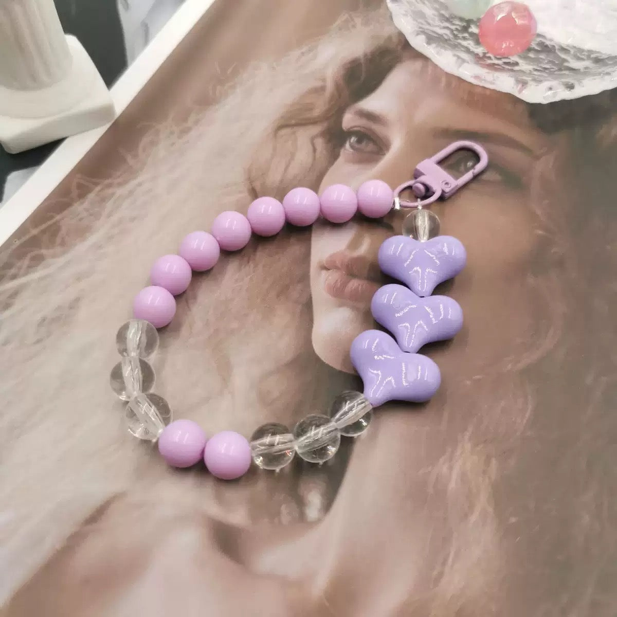 Solid color acrylic beads phone case pendant, phone lanyard, bracelet, DIY phone case accessory 10pcs