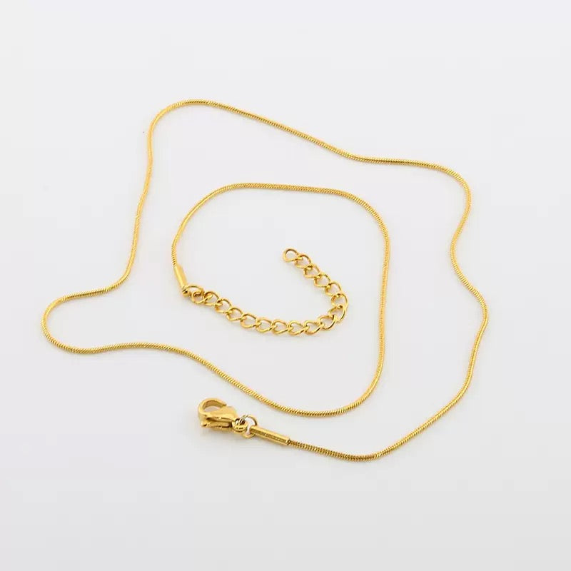 Stainless steel snake chain necklace titanium steel round snake bone chain necklace titanium steel hard jewelry collar chain 10pcs