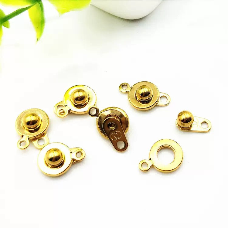 DIY handmade accessory titanium steel snap fastener necklace bracelet hook connecting piece chain end click fastener