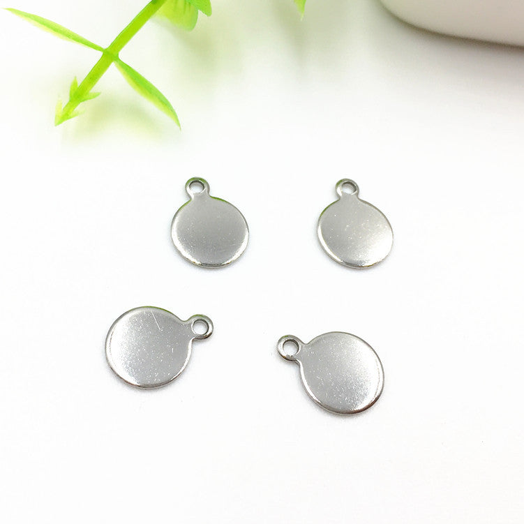 Stainless steel pendant round pendant logo pendant necklace pendant 50pcs