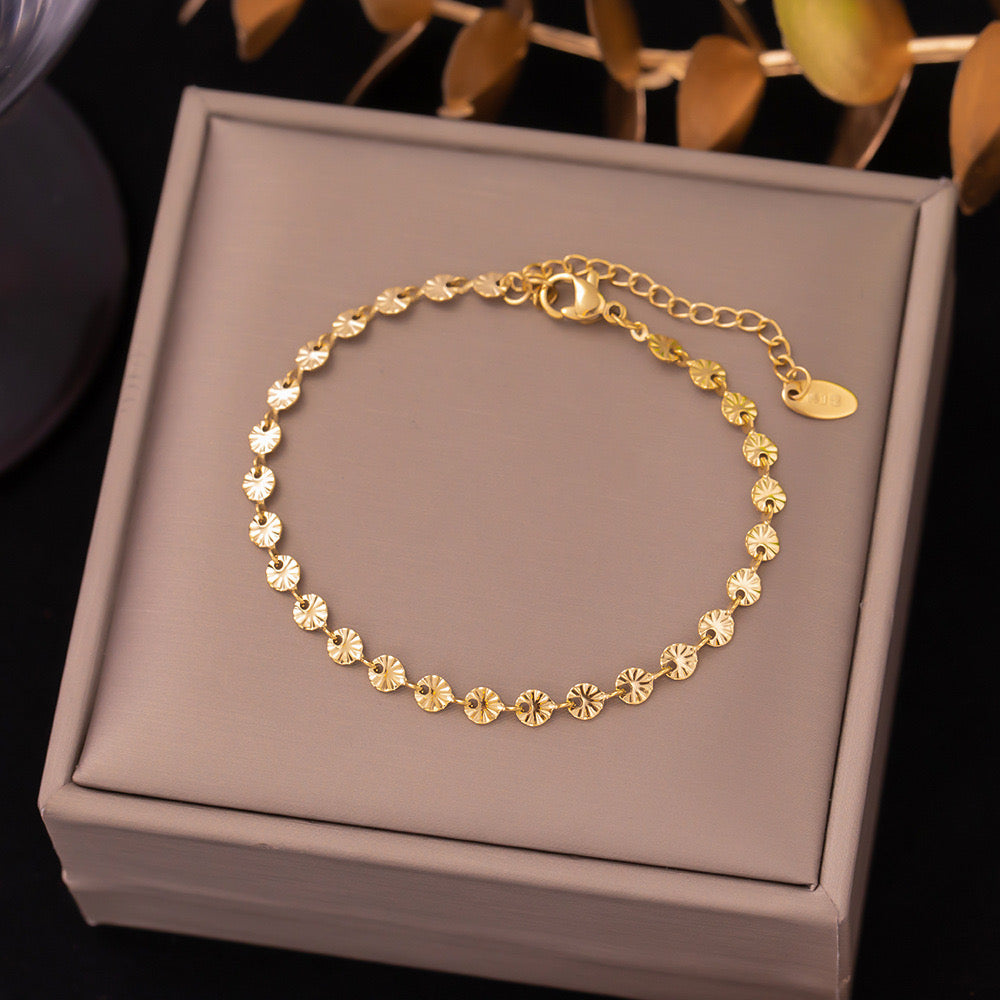Stainless steel chain daisy chain light and fresh women's and men's necklace bracelet non fade Stainless steel jewelry chain
