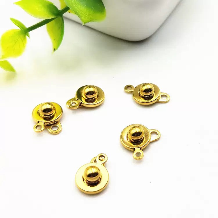 DIY handmade accessory titanium steel snap fastener necklace bracelet hook connecting piece chain end click fastener