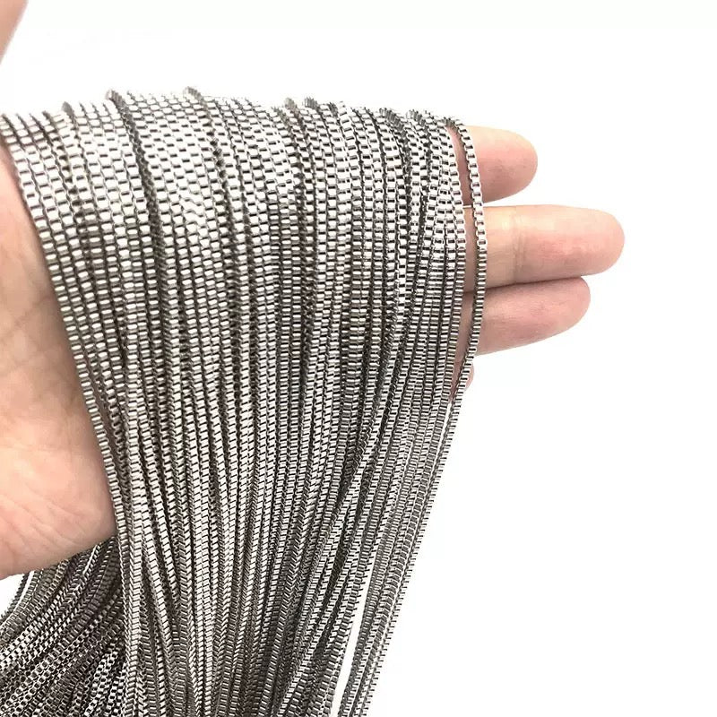 Stainless steel box chain necklace jewelry DIY jewelry necklace bracelet accessories titanium steel box chain 10 meter