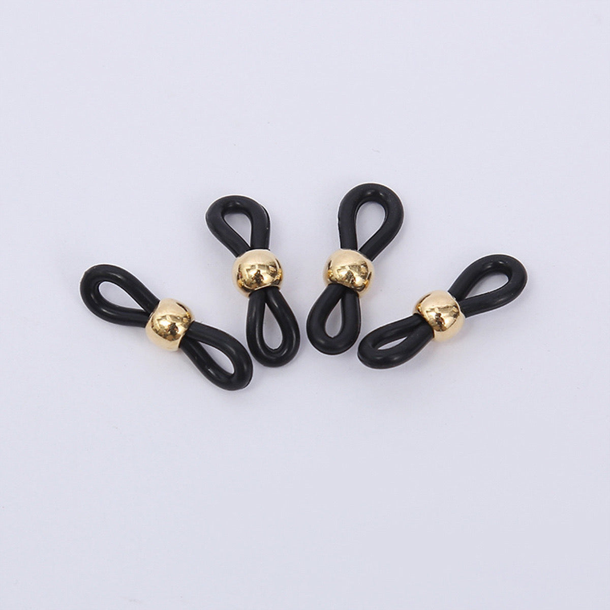 Stainless steel beads + rubber ring for glasses, stainless steel springs + silicone ring various glasses fixing ring 100pcs