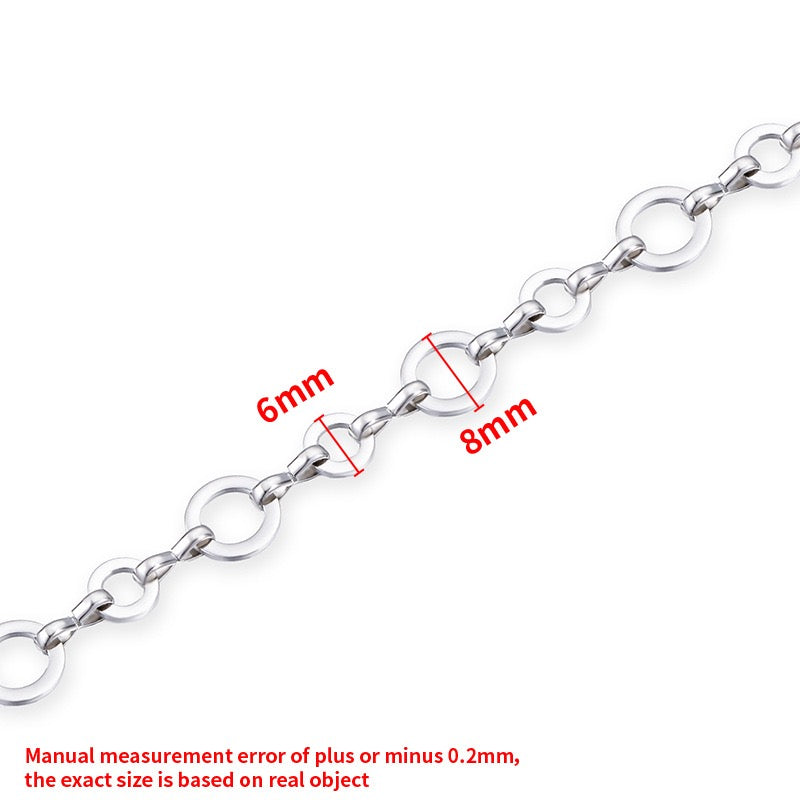 Stainless steel flat round chain handmade necklace bracelet basic chain bag chain stainless steel chain