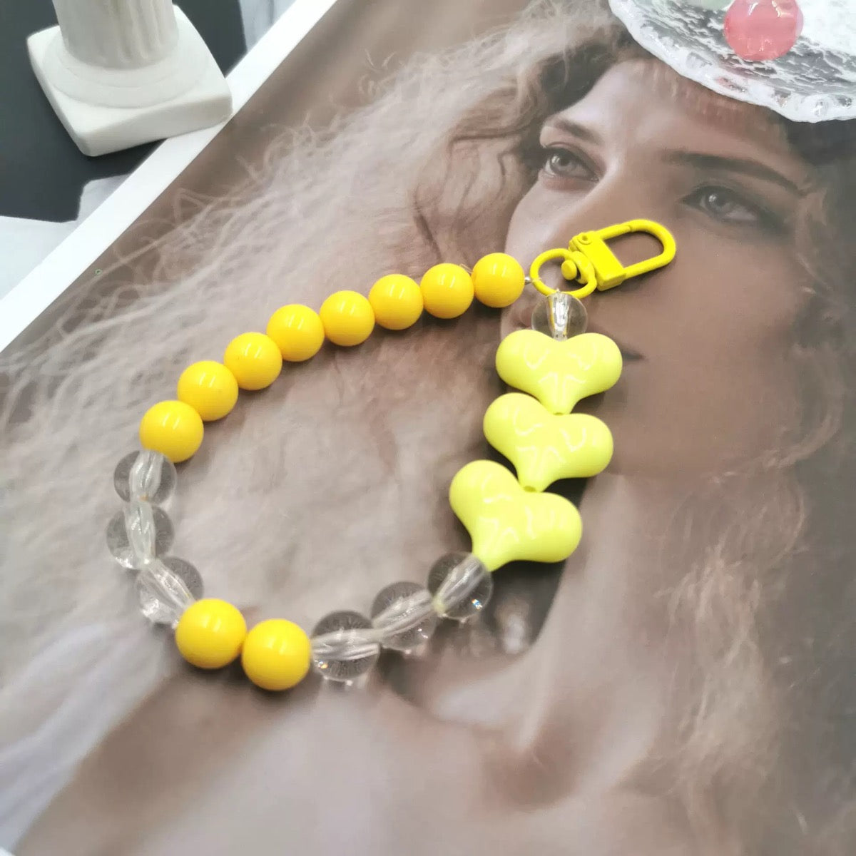 Solid color acrylic beads phone case pendant, phone lanyard, bracelet, DIY phone case accessory 10pcs