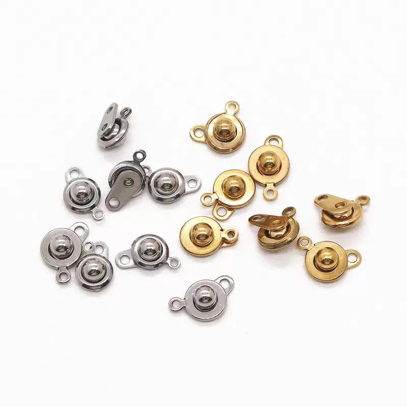 DIY handmade accessory titanium steel snap fastener necklace bracelet hook connecting piece chain end click fastener