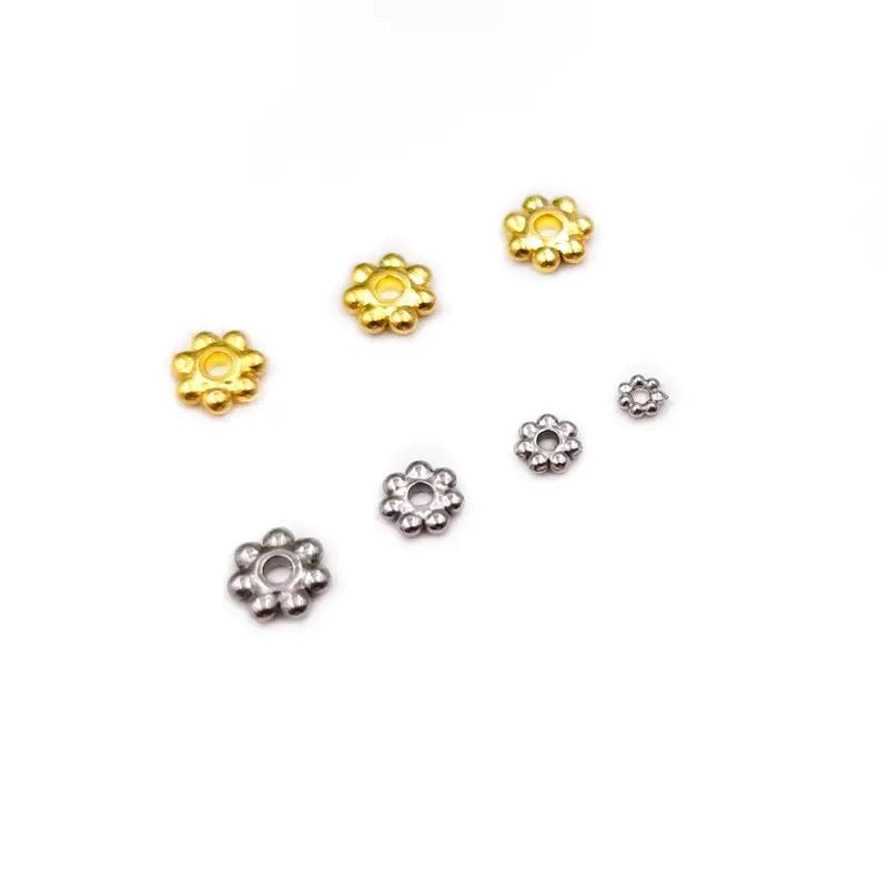 Stainless steel beads bracelet necklace titanium steel beads DIY beading accessories 50pcs