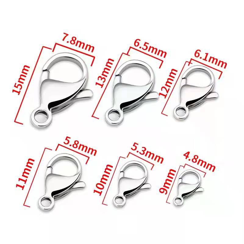 Stainless steel lobster clasp polished lobster clasp DIY jewelry accessory 100pcs