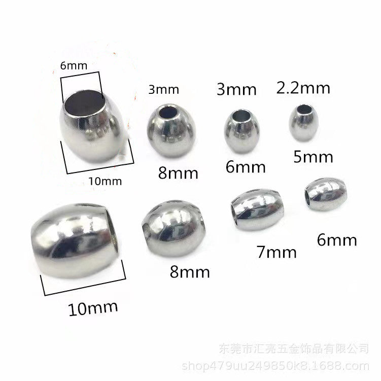Stainless steel beads round beads jewelry beads solid beads pierced beads 100pcs