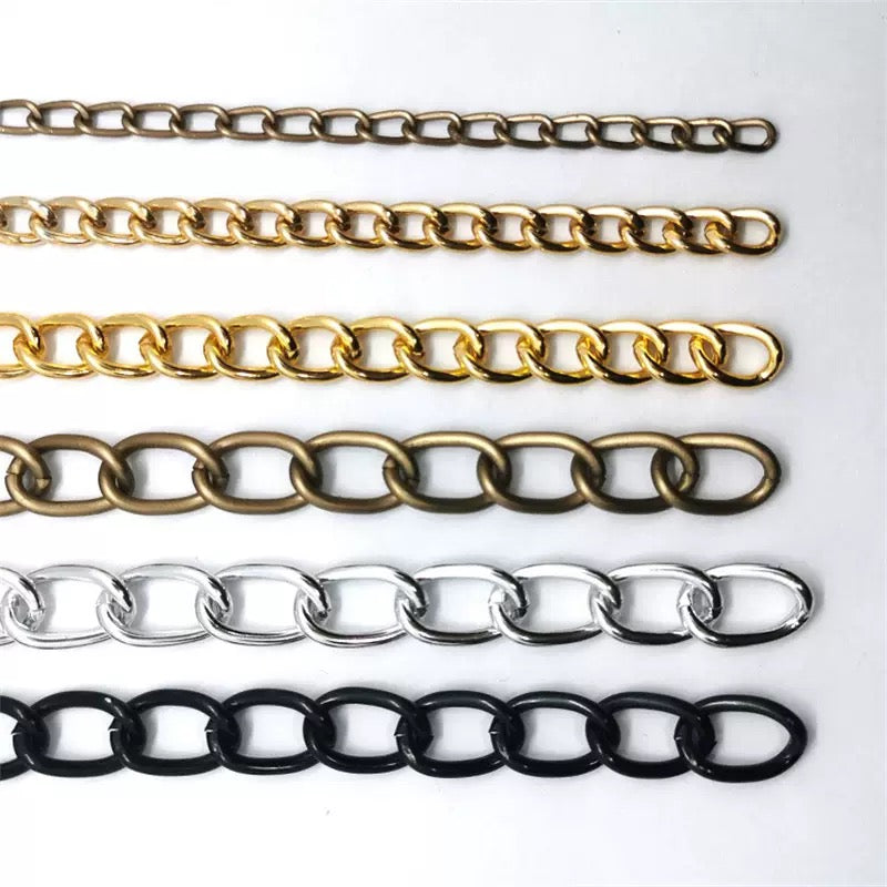 Stainless steel side-link simple and fashionable men's and women's necklace bracelet clothing chain non-fading jewelry chain 5meters
