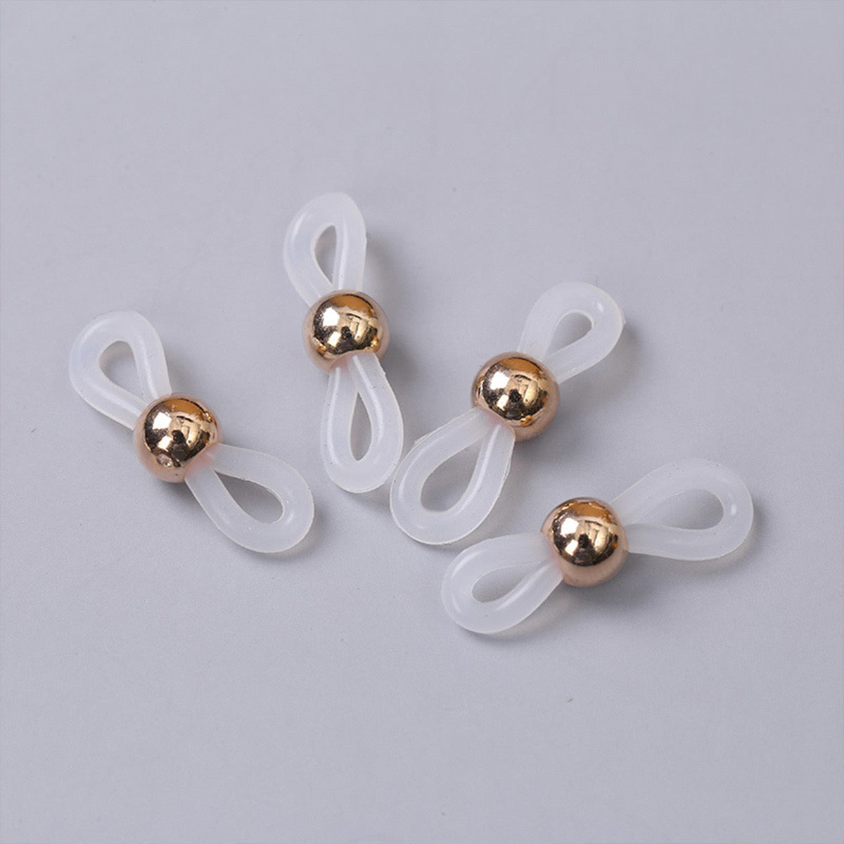 Stainless steel beads + rubber ring for glasses, stainless steel springs + silicone ring various glasses fixing ring 100pcs