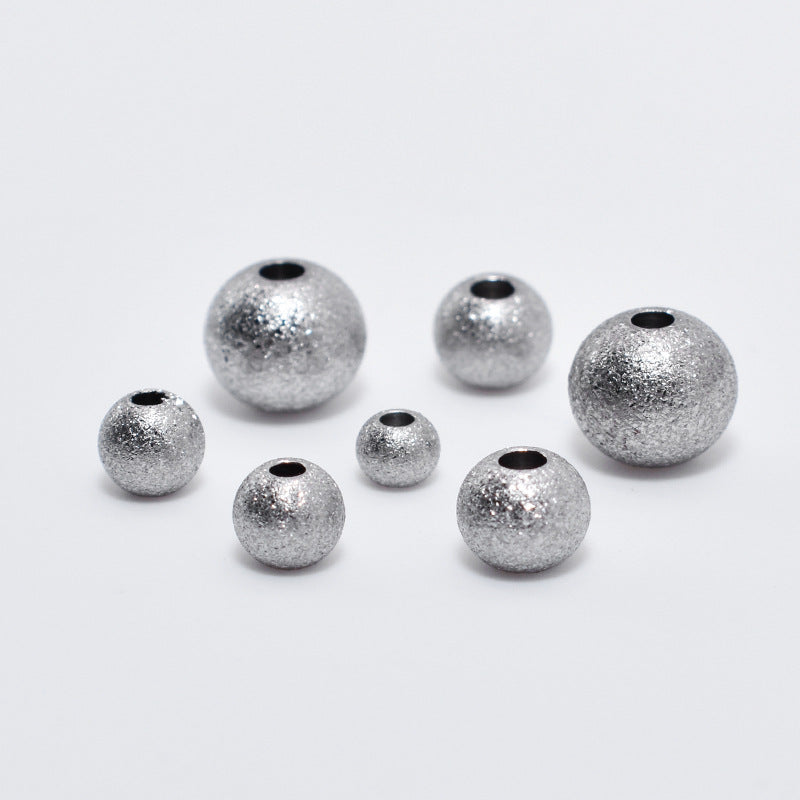 Stainless steel beads round beads jewelry beads solid beads pierced beads 100pcs
