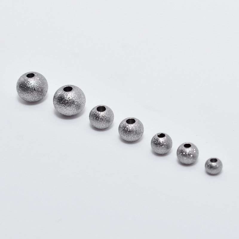 Stainless steel beads round beads jewelry beads solid beads pierced beads 100pcs