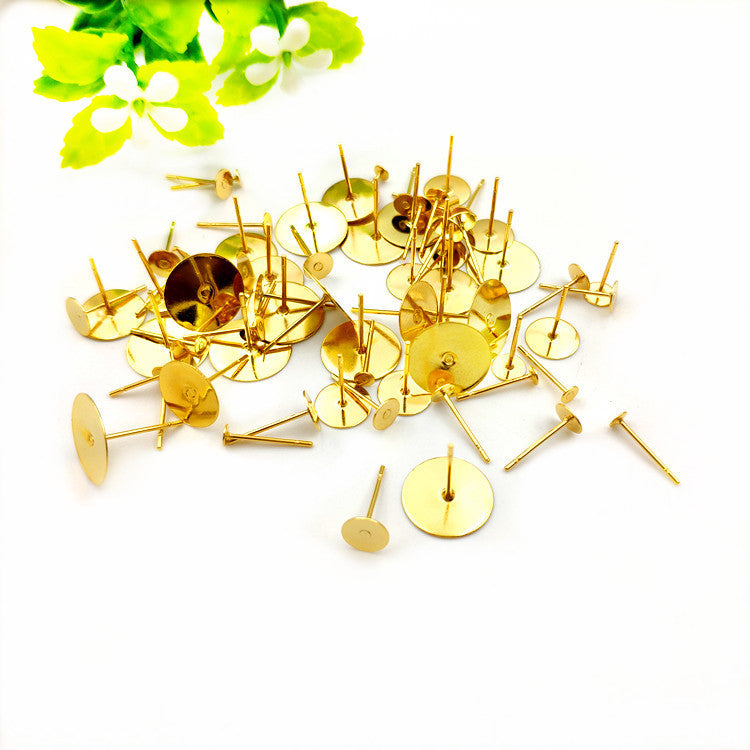 Stainless steel flat head ear stud butterfly ear plug earring back 100pcs