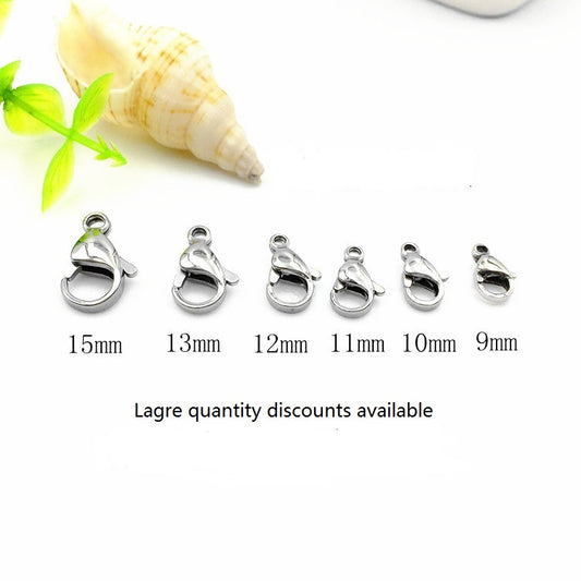 Stainless steel lobster clasp polished lobster clasp DIY jewelry accessory 100pcs
