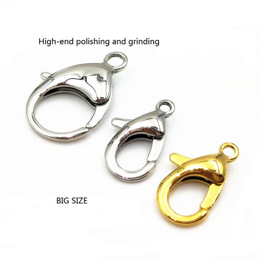 Large-sized stainless steel lobster clasp titanium jewelry clasp 10pcs