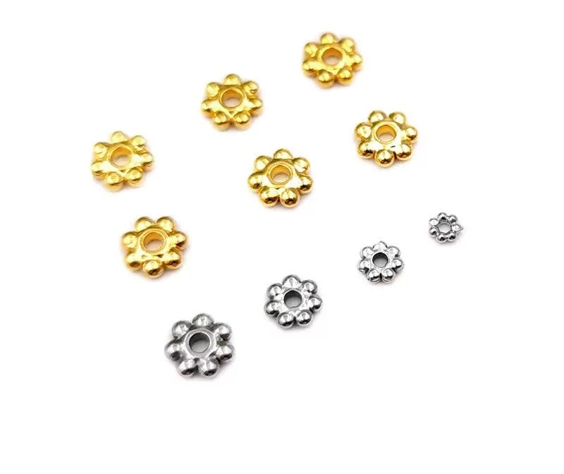 Stainless steel beads bracelet necklace titanium steel beads DIY beading accessories 50pcs