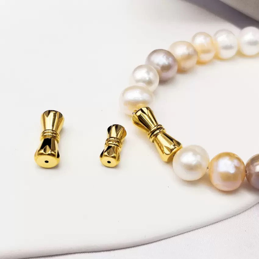 Titanium steel pearl necklace screw clasp bracelet clasp DIY jewelry accessory 20pcs