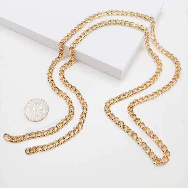 Stainless steel side-link simple and fashionable men's and women's necklace bracelet clothing chain non-fading jewelry chain 5meters