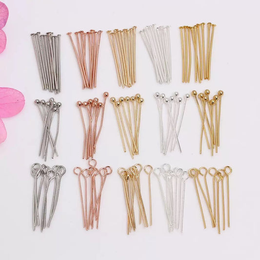 Stainless steel pins head pins eye pins bead pins DIY handcraft accessories flat head pins 500pcs