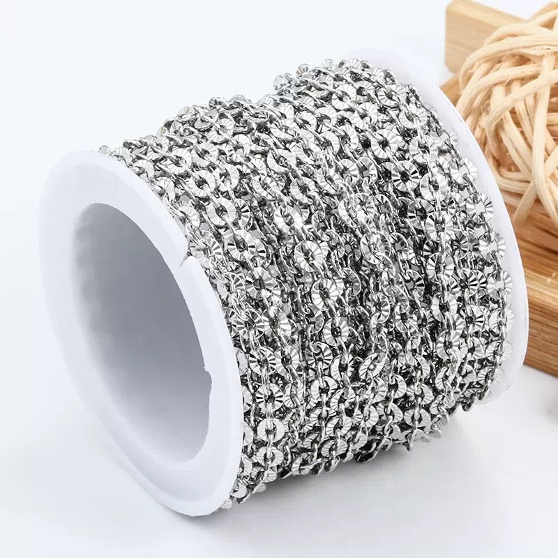 New model stainless steel embossed O-shaped chain vacuum gold plated retaining men's and women's bracelet necklace jewelry chain 5meters