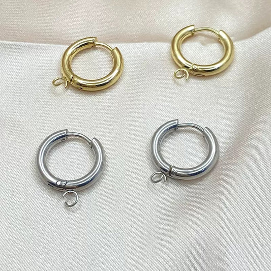 DIY accessories for earrings Cold-Warm Style Titanium Steel Material Coil Earrings Welded Circles Earrings 10pcs