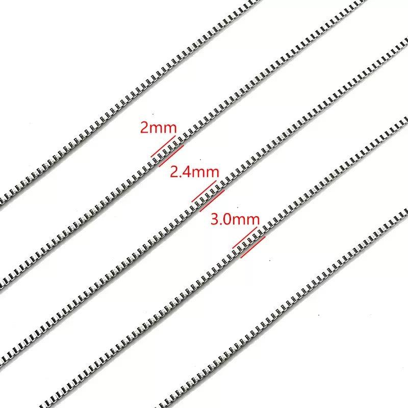 Stainless steel box chain necklace jewelry DIY jewelry necklace bracelet accessories titanium steel box chain 10 meter