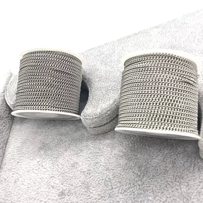 Stainless steel side-link simple and fashionable men's and women's necklace bracelet clothing chain non-fading jewelry chain 5meters