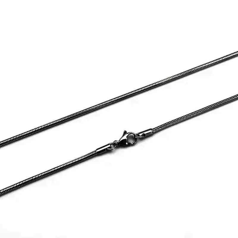 Stainless steel snake chain necklace titanium steel round snake bone chain necklace titanium steel hard jewelry collar chain 10pcs