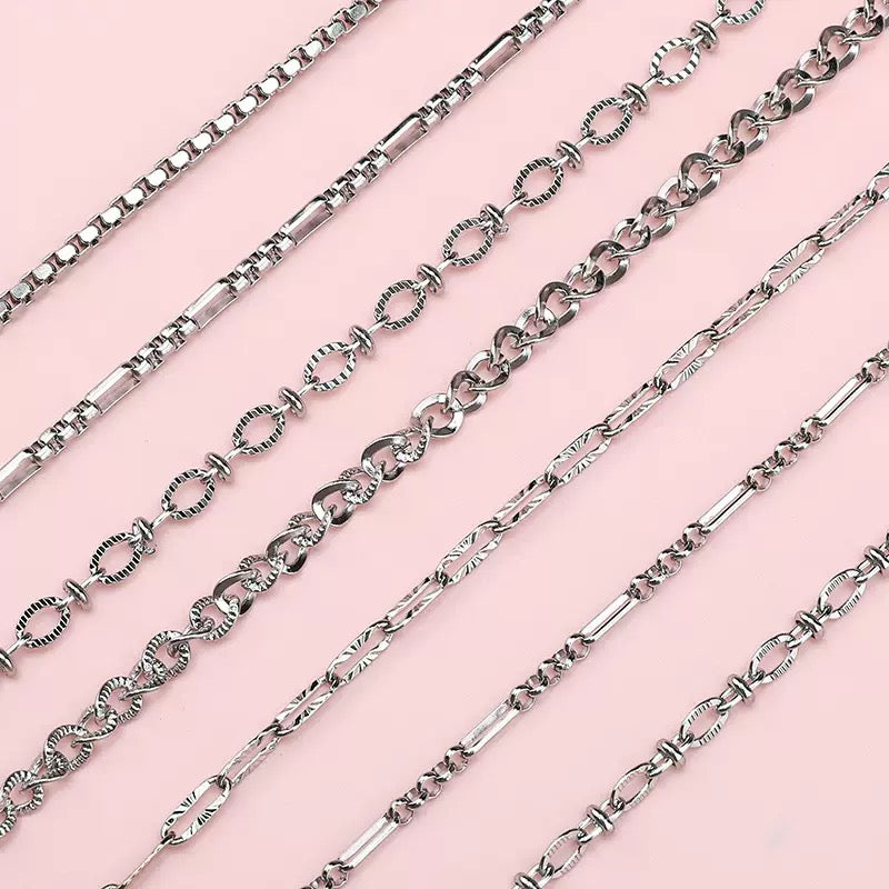 Stainless steel chain daisy chain light and fresh women's and men's necklace bracelet non fade Stainless steel jewelry chain