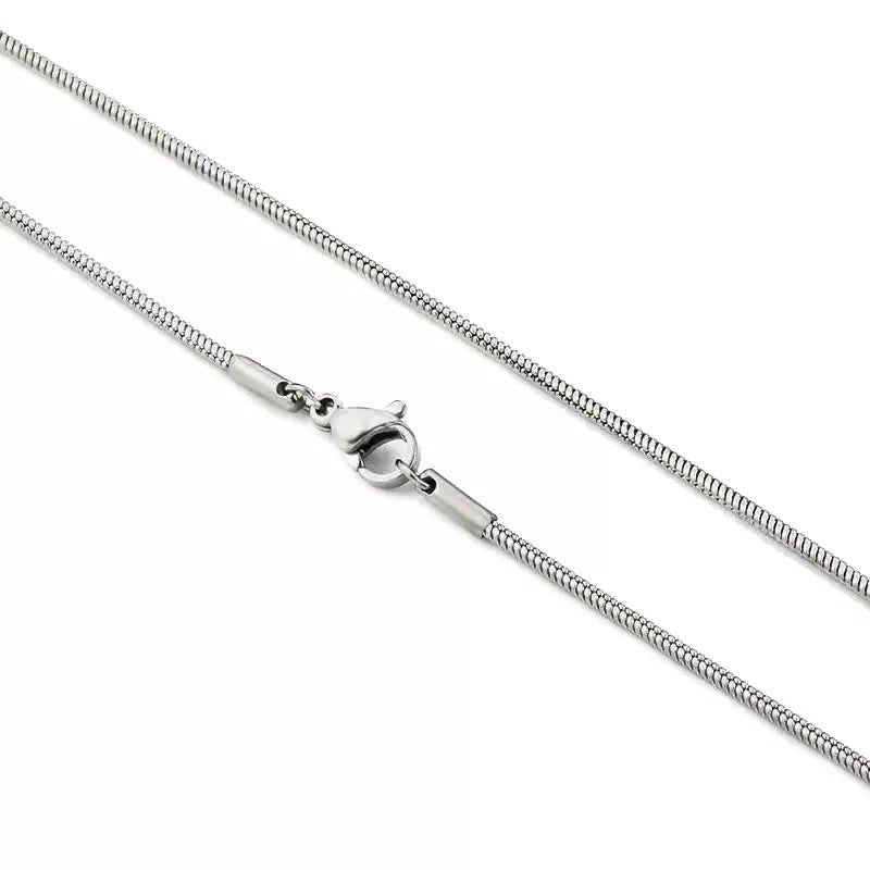 Stainless steel snake chain necklace titanium steel round snake bone chain necklace titanium steel hard jewelry collar chain 10pcs