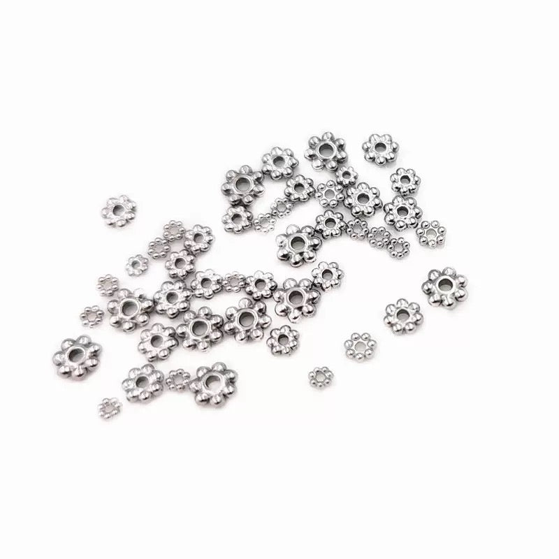 Stainless steel beads bracelet necklace titanium steel beads DIY beading accessories 50pcs