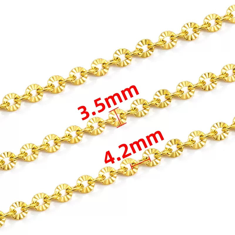 New model stainless steel embossed O-shaped chain vacuum gold plated retaining men's and women's bracelet necklace jewelry chain 5meters