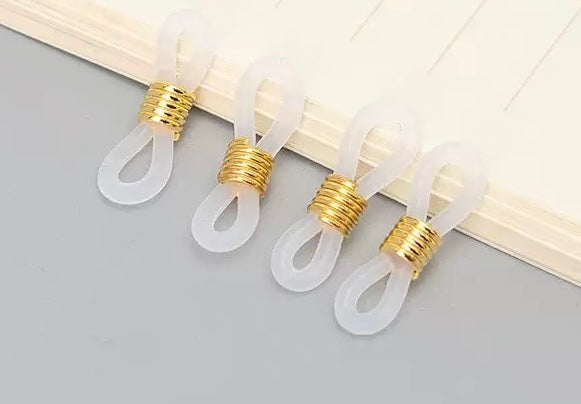 Stainless steel beads + rubber ring for glasses, stainless steel springs + silicone ring various glasses fixing ring 100pcs