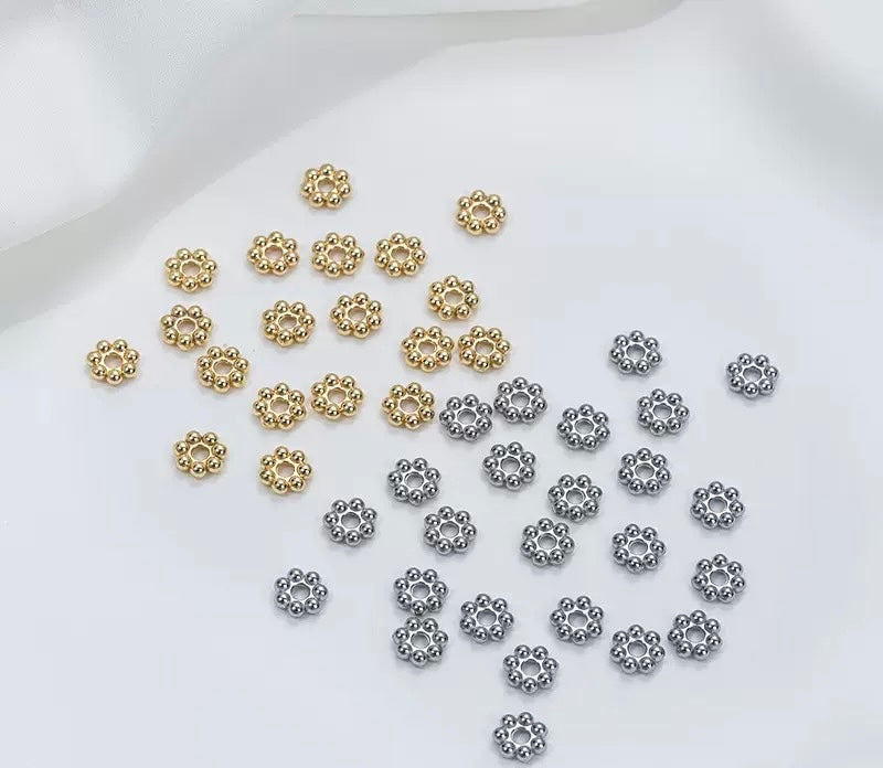 Stainless steel beads bracelet necklace titanium steel beads DIY beading accessories 50pcs