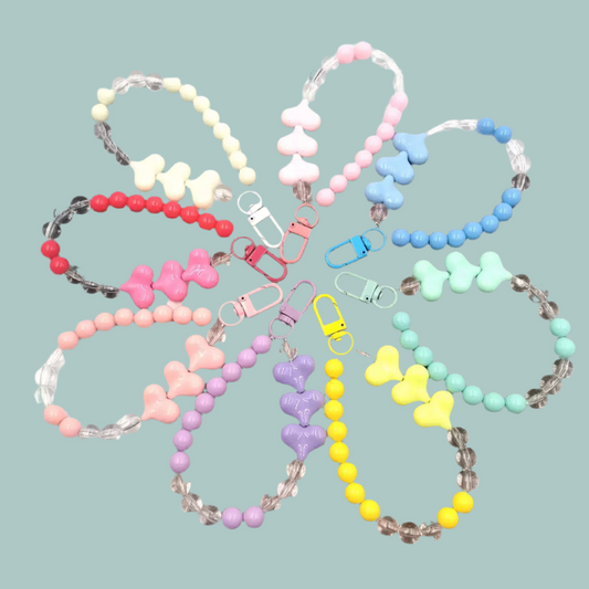 Solid color acrylic beads phone case pendant, phone lanyard, bracelet, DIY phone case accessory 10pcs