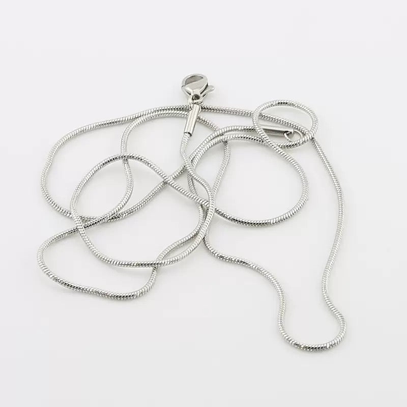 Stainless steel snake chain necklace titanium steel round snake bone chain necklace titanium steel hard jewelry collar chain 10pcs