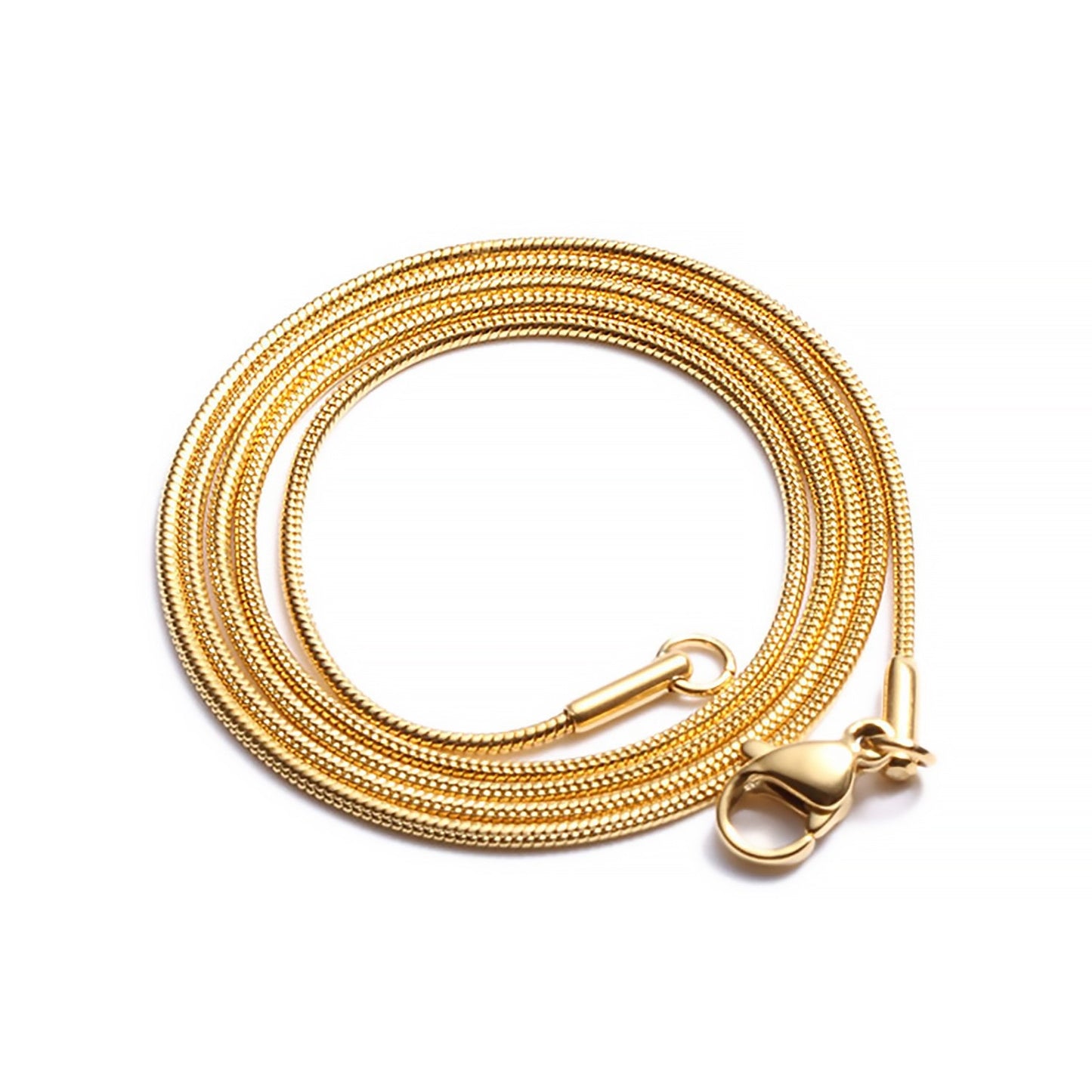 Stainless steel snake chain necklace titanium steel round snake bone chain necklace titanium steel hard jewelry collar chain 10pcs