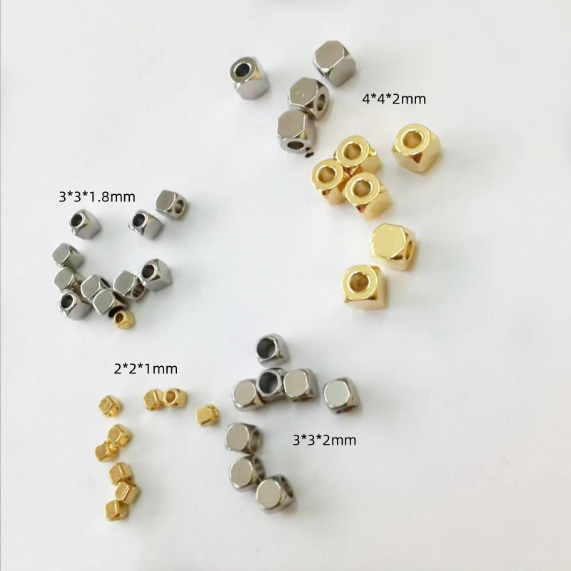 Stainless steel beads round beads jewelry beads solid beads pierced beads 100pcs