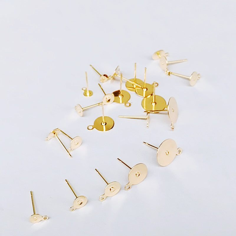 Stainless steel flat head ear stud butterfly ear plug earring back 100pcs